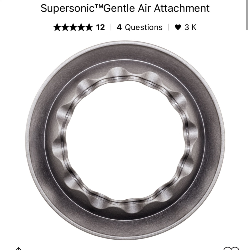 DYSON hair Dryer gentle air attachment